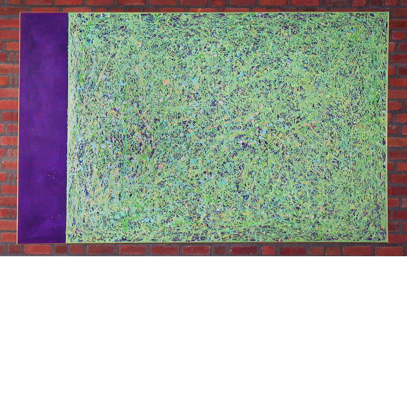 <b>Fortschreitend Grün</b><br>Kath. Akademie Schwerte<br>2004<br>170 x 270 cm<br>Acryl auf Nylon